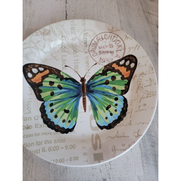 Pier 1 Imports butterfly postcard plate home decor - Picture 2 of 6